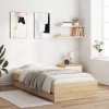 VidaXL Cadru de pat cu sertare stejar sonoma 90x190 cm lemn prelucrat 3207324