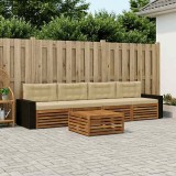vidaXL Set de canapele de exterior cu pernă 5 pcs Natural și Bej 3383006