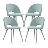 Set 4 scaune dining Karijoki verzi, tapitate cu stofa, [en.casa]