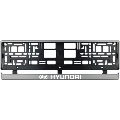 Set 2 bucati, suport numar inmatriculare argintiu Hyundai I foto
