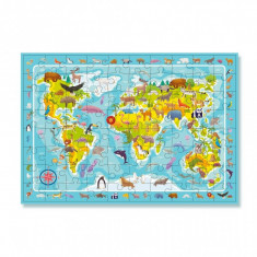 Puzzle Harta animalelor lumii Dodo, 80 piese, 5 ani+