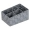 Coș Depozitare, Model Ratan, 4 Compartimente, Culoare Gri, Dimensiuni 20x14x10/8 cm