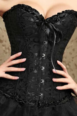Set corset si chilot tanga dama Intimax, negru, marimea 36 foto