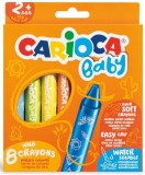 Set creioane cerate - Carioca Baby, Wild Crayons, 8 culori | Carioca