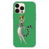 Husa compatibila cu Apple iPhone 15 Pro Max, Viceversa, model King Julian Madagascar , Silicon, TPU, Transparent, Carcasa