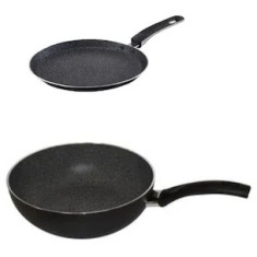 Set Tigaie Inalta Aluminiu Pepita Granit 26 Cm + Tigaie De Clatite 25 Cm Pepita Granit, Studio Casa