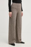 Drykorn pantaloni femei, culoarea maro, lat, medium waist, 138374 80693