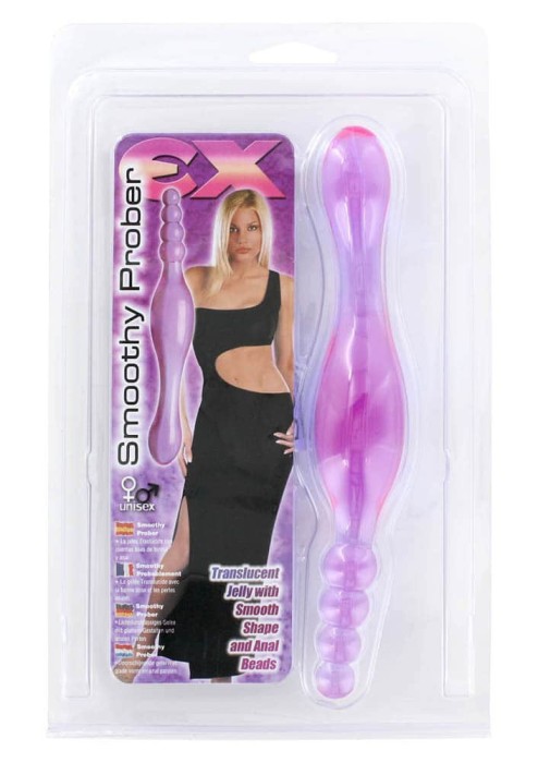 Smoothy - Dildo dublu, mov, 20 cm