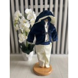 Costum botez print, bleumarin - DPH346