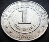 Cumpara ieftin Moneda exotica 1 CORDOBA - NICARAGUA, anul 2002 * cod 4016 A, America Centrala si de Sud