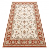 Covor de lana SOHO 477.15.LA103 OSTA Ornament, cadru, natural bej / teracotă, 80x160 cm