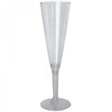 Set 10 Pahare Sampanie Plastic cu Picior Detasabil 160ml