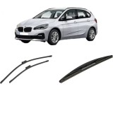 Cumpara ieftin Set 3 stergatoare BMW Seria 2 Active Tourer Van (F45) din 2014-2021, pentru parbriz si luneta fata si spate auto, Bosch Twin-Aerotwin, din cauciuc sil