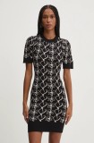 Desigual rochie COEURS culoarea negru, mini, mulată, 24WWVF10