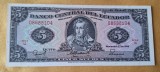 5 Sucres anul 1988 - Bancnota veche Ecuador - SUPERBA