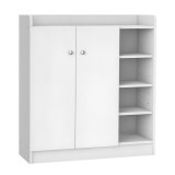 HOMCOM Dulap pentru pantofi Comoda pentru pantofi Raft, 4 rafturi. 1 dulap, 83 cm x 30 cm x 90 cm, Alb | Aosom Romania