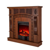 Semineu electric Art Flame 3D Amsterdam nut &amp; Corsica cu lemne, Efect de flacara reala, Telecomanda, 1500 W