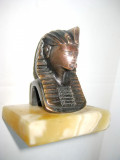 7201-Statuieta vintage mica-Faraon bronz soclul granit.
