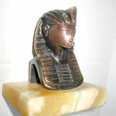 7201-Statuieta vintage mica-Faraon bronz soclul granit.
