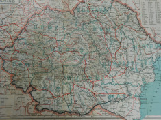 Harta Romania Mare, 47x67 cm, 1938, scara 1:250.000, ed. Drotleff Sibiu, foto
