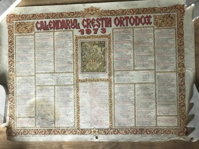 Calendar Crestin Ortodox 1973 foto