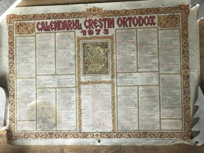 Calendar Crestin Ortodox 1973