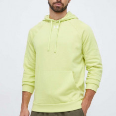 Under Armour bluza barbati, culoarea verde, cu glugă, neted