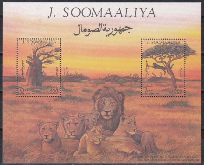 Somalia 1994 - Copaci si lei, Colita, MNH