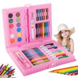 Cumpara ieftin Set,trusa completa pentru copii,desenat,colorat si pictat,68 piese,trusa inclusa - Roz, Dactylion