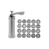 Aparat Biscuiti/Fursecuri Grunberg, 20 Forme + 4 Duze, Inox, Usor de Folosit, Ideal Sarbatori/Petreceri