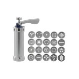 Aparat pentru Biscuiti si Fursecuri Grunberg, 20 de Forme, 4 Duze, Sigur si Rezistent, Usor de Folosit, Argintiu