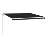 Cumpara ieftin Copertina retractabila manual cu LED, antracit, 400x350 cm