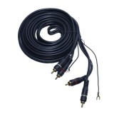 Cablu 2 RCA tata- 2 RCA tata cu remote pentru statii amplificare, subwoofere auto elSales ELS-C2RCR, lungime 5