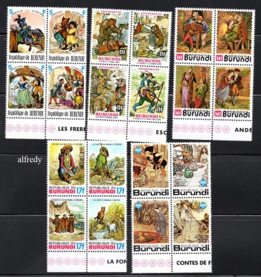 BURUNDI 1977, Desene, Povestiri, Fabule, serie neuzata, MNH foto