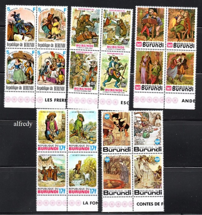 BURUNDI 1977, Desene, Povestiri, Fabule, serie neuzata, MNH
