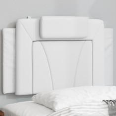 vidaXL Pernă pentru tăblie pat, Viana, alb, 80 cm, piele artificială 374761