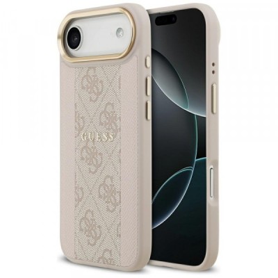 Husa MagSafe pentru Apple iPhone 17 Air, Guess, 4G Stripe, Roz foto