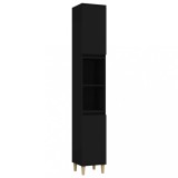 Cumpara ieftin Dulap de baie, negru, 30x30x190 cm, lemn prelucrat
