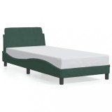 Cumpara ieftin Cadru Pat Gossi Verde Inchis 90x190 cm Catifea cu Tablie Design Elegant
