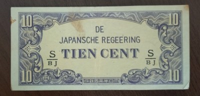 Bancnota - Indiile de Est Neerlandeze (Ocupație Japoneza) - 10 Cents 1942 foto