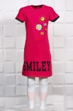 Cumpara ieftin Rochita Fetite 5-13 Ani Smiley Fucsia - 5ANIMarimea