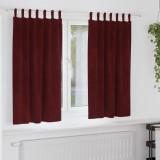 vidaXL Draperii opace cu agățătoare, 2 buc., bordo, catifea