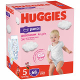 Scutece Huggies Pants Box Girls, Nr 5, 12 - 17 Kg, 68 buc