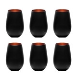 Farbige Trinkgl&auml;ser ELEMENTS 6er-Set, zweifarbig Schwarz-Bronze, 456 ml