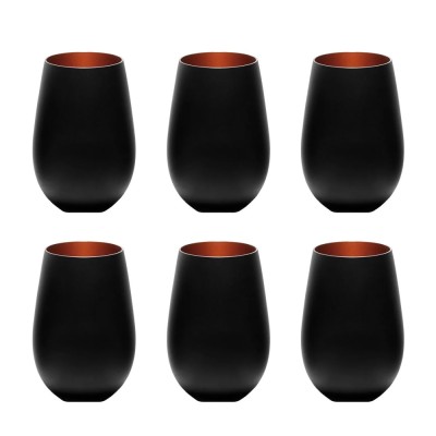 Farbige Trinkgl&amp;auml;ser ELEMENTS 6er-Set, zweifarbig Schwarz-Bronze, 456 ml foto