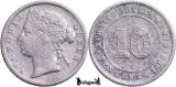 1888, 10 Cents - Victoria - Așezările Str&acirc;mtorii | KM 11, Asia, Argint