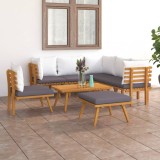 Cumpara ieftin Gossi set mobilier de gradina cu perne, 8 piese, lemn masiv acacia