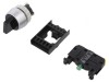 Comutator Rotativ 22mm 2 NO Negru IP65 2 Pozitii