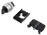 Comutator Rotativ 22mm 2 NO Negru IP65 2 Pozitii
