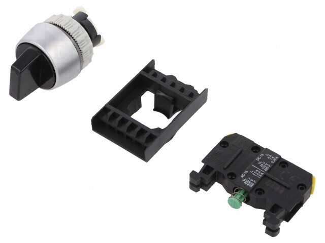 Comutator Rotativ 22mm 2 NO Negru IP65 2 Pozitii